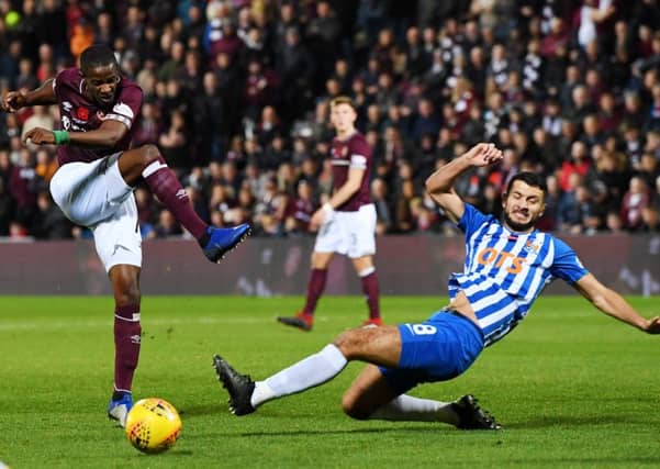 Arnaud Djoum didn't enjoy much luck against Kilmarnock