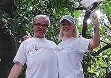 Matilda Lansdown and her father Adam on their trek