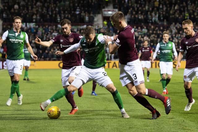 Hearts and Hibs have struggled in front of goal of late. Picture: SNS/Ross Parker