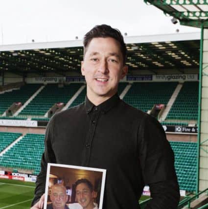 Barrie Wilkins (33) is a freelance radio presenter and stadium announcer for Hibs, his father was supported by St Columbas Hospice - he has chosen to Light up a Memory Easter Road Stadium as he has fond memories of going to matches with his Dad to cheer on Hibs.
 Pic: Cameron Allan