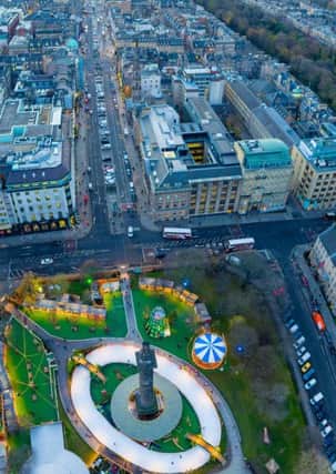 Drone images of Edinburgh's Christmas. a registered drone operator