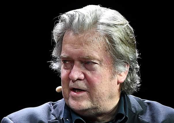 Former White House strategist Steve Bannon, takes part in the News Xchange 2018 conference in Edinburgh. Picture: Getty Images