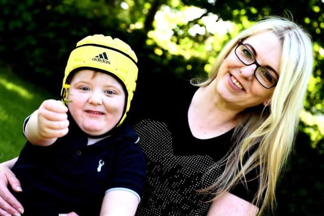 Karen Gray campaigned for medical cannabis to be prescribed on the NHS for her son Murray, six. Picture: Lisa Fergsuon