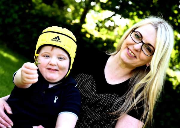 Karen Gray campaigned for medical cannabis to be prescribed on the NHS for her son Murray, six. Picture: Lisa Fergsuon