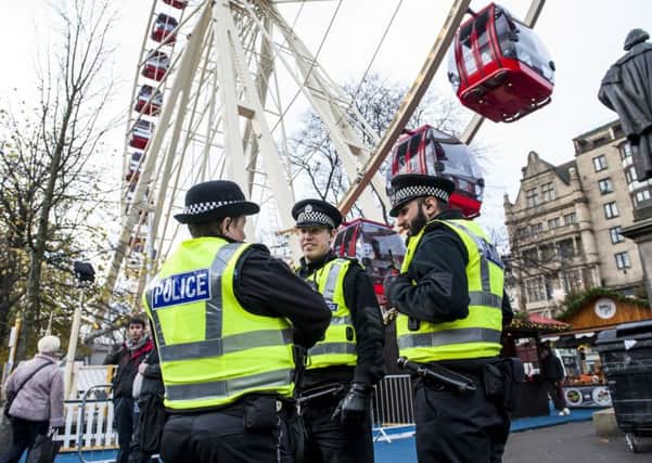 Edinburgh's police officers are ready to keep people safe this Christmas. Picture: Ian Georgeson