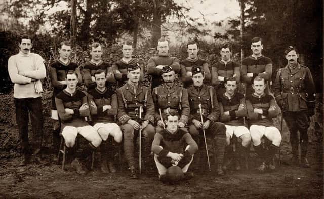 The McCrae's Battalion football team pictured in 1915.