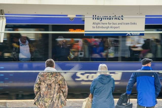 Trains travelling through Haymarket Station were delayed this afternoon. Picture: Ian Georgeson