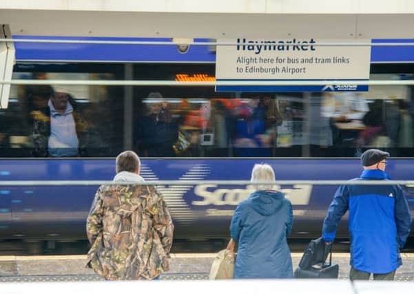 Trains travelling through Haymarket Station were delayed this afternoon. Picture: Ian Georgeson