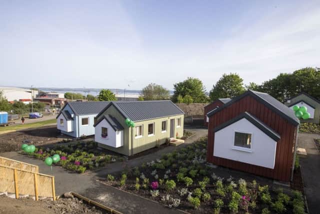 A view of NestHouses at the Social Bite Village, Edinburgh to provide a place to live and support for up to 20 people. Pic: Jeff Holmes, PA.