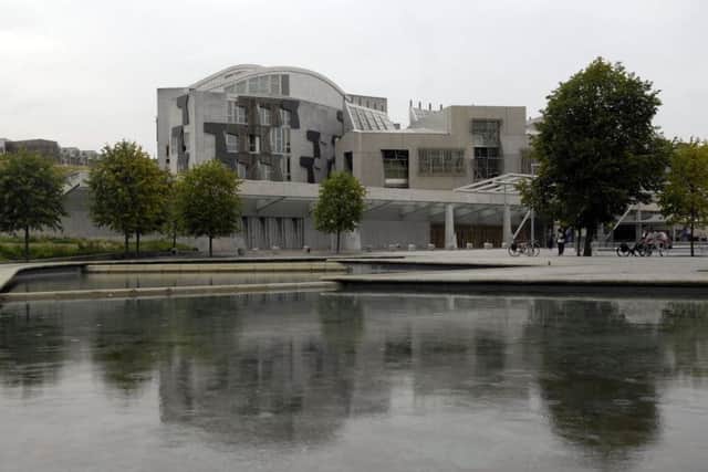General view of the Scottish Parliament building at Holyrood, Edinburgh.
Ponds
landscaping