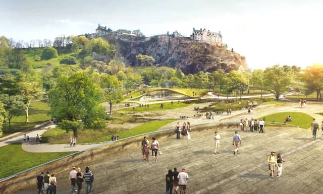 The proposed outdoor concert arena in Princes Street gardens
