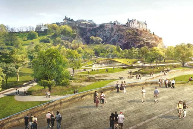 The proposed outdoor concert arena in Princes Street gardens