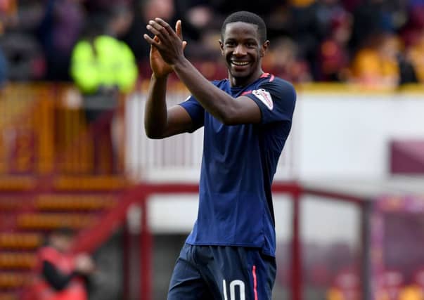 Arnaud Djoum's Hearts contract expires after the season finishes. Picture: SNS/Paul Devlin