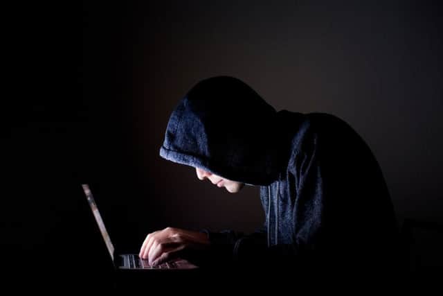 hacker with laptop, concept