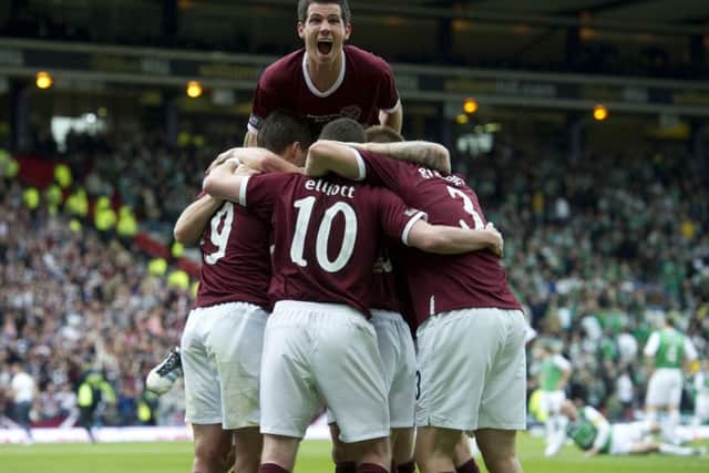Hearts' Ryan McGowan celebrates during the 2012 Scottish Cup final. Picture: SNS/Craig Williamson