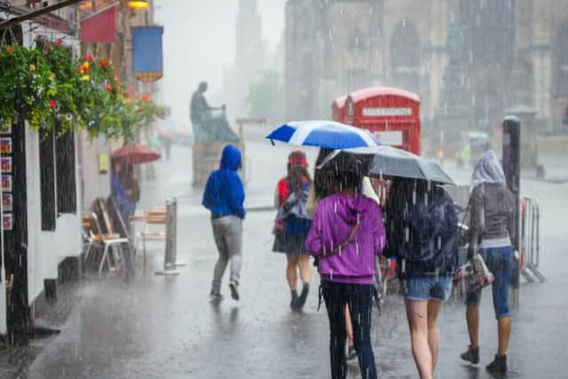 Edinburgh is set to be hit by heavy rain and high winds