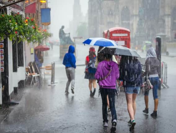 Edinburgh is set to be hit by heavy rain and high winds
