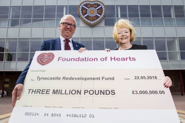 Foundation of Hearts chairman Stuart Wallace and Hearts owner Ann Budge