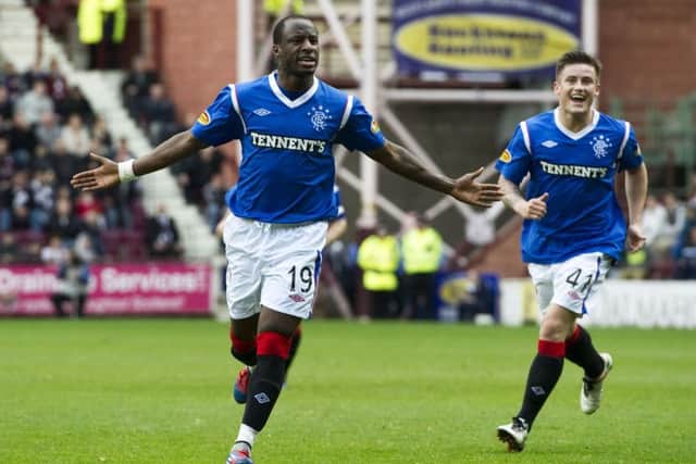 Sone Aluko was on target when Rangers last won at Tynecastle back in 2012