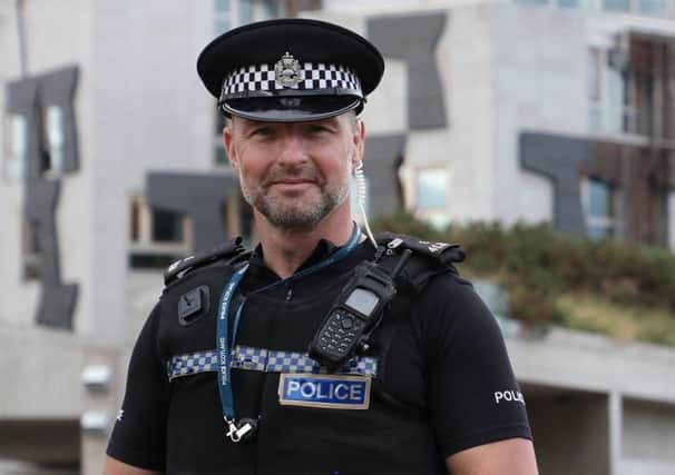 Detective Constable Powell won award for bravery at Scottish Parliament. Picture: Stewart Attwod