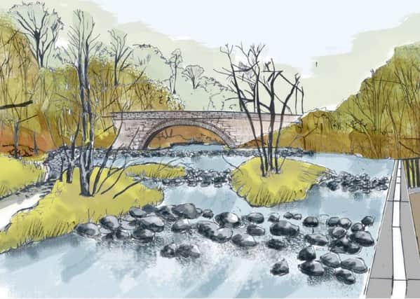 An artist's impression of the completed works at Howden weir