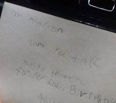 Jase's letter to his dad. Picture: Teri Copland