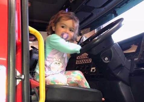 Little Jessica's obsession started about six months ago when she was star-struck by a blaring fire engine on its way to an emergency.

 Picture: Contributed