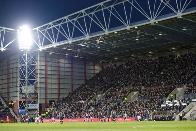 Fans in the Lower Section N in the Tynecastle Main Stand have been warned over standing. Picture: SNS/Alan Harvey