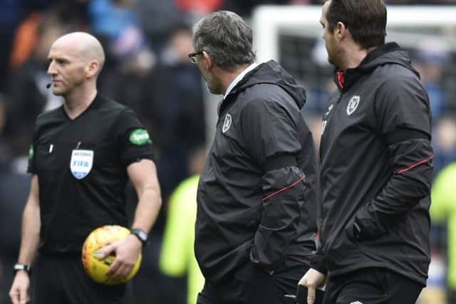 Craig Levein 'lost his voice' shouting at referee Bobby Madden. Pic: SNS