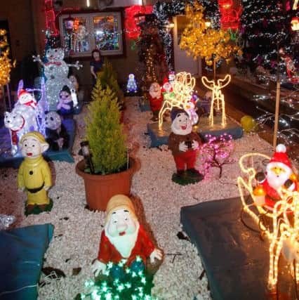 The grotto of Santa Davie Brown of Bonnyrigg who has been lighting up the town for over 10 years