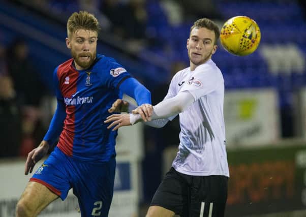 Inverness CT's Shaun Rooney vies for possession with Edinburgh City's Graham Taylor. Pic: SNS