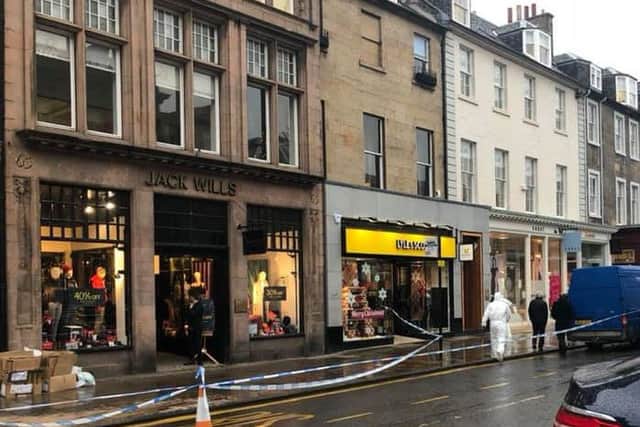 Part of George Street was cordoned off after the assault. Picture: R Marnell/Contributed