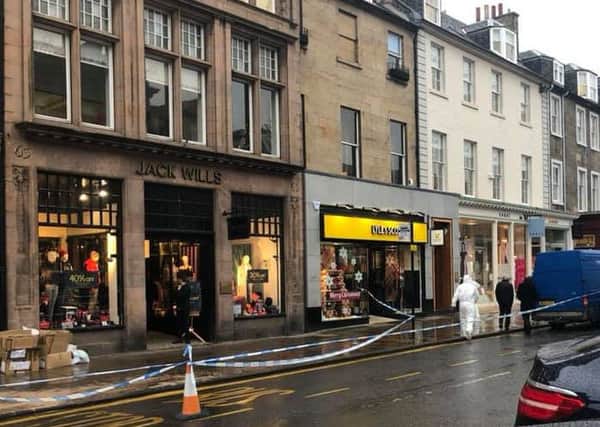 Part of George Street was cordoned off after the assault. Picture: R Marnell/Contributed