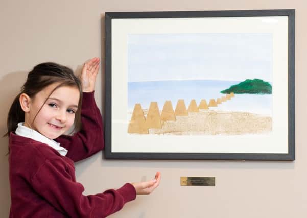 Cramond Primary school pupil Lauren White has her Artwork hung in the Cramond Residence after it was voted as the winner of a competition at the school earlier in the year.