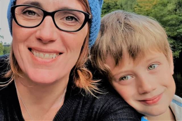 Christina Cran pictured with her son, Fin.