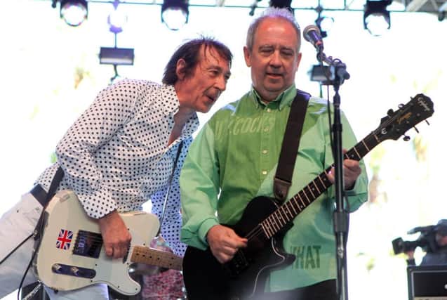 Musicians Steve Diggle (L) and Pete Shelley of Buzzcocks perform onstage during day 2 of the 2012 Coachella Valley Music & Arts Festival at the Empire Polo Field in 2012 in Indio, California. Pic: Karl Walter/Getty Images for Coachella