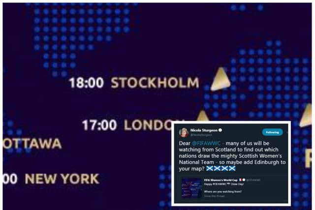 Ms Sturgeon posted the tweet ahead of Saturday's FIFA Women's World Cup draw.
