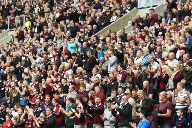 Hearts fans had their say on the alleged racial abuse at Tynecastle Park at the weekend. Picture: SNS/Craig Foy