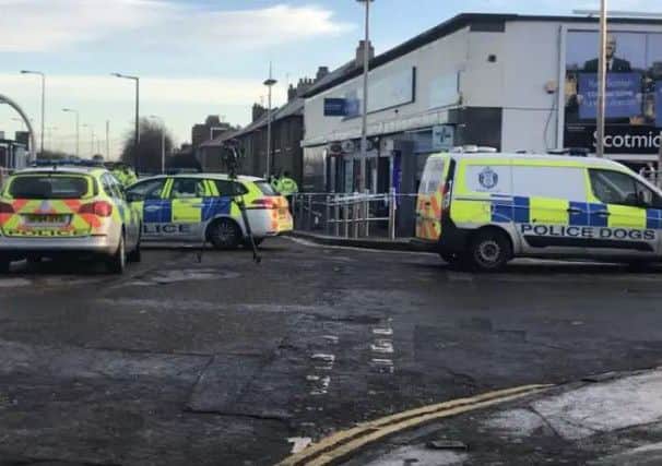 The area was cordoned off on Monday by police.