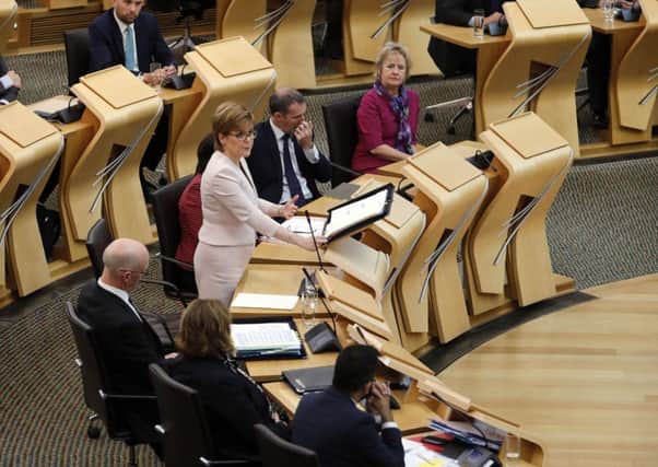 Fist Minister Nicola Sturgeon MSP at First Minister's Question time at the Scottish Parliament. Picture: Andrew Cowan/Scottish Parliament