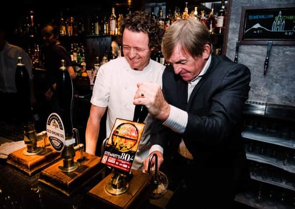 Tom Kitchin with Kenny Dalgleish at The Bonnie Badger last night