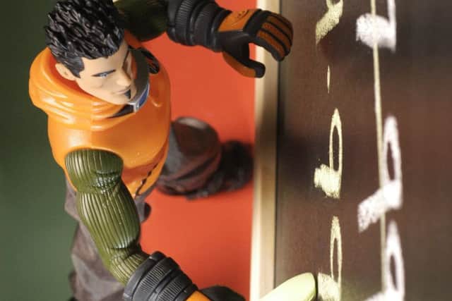 A blackboard and an Action Man  both staples under the Christmas tree over the years