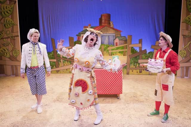 Brunton Theatre's Jack and the Beanstalkpantomime 2018.Ewan Petrie (Prince), Graham Crammond (Dame) and Ross Donnachie (Jack)