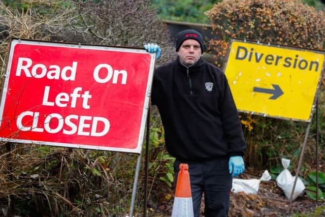 Clem Stephenson of C.S. Auto Repairs in Polton Village who is worried he will lose business as clients will not drive to him from Loanhead as Polton Road is treacherous in the winter.