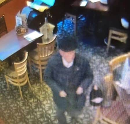 A CCTV image shows William in the Foot of the Walk pub