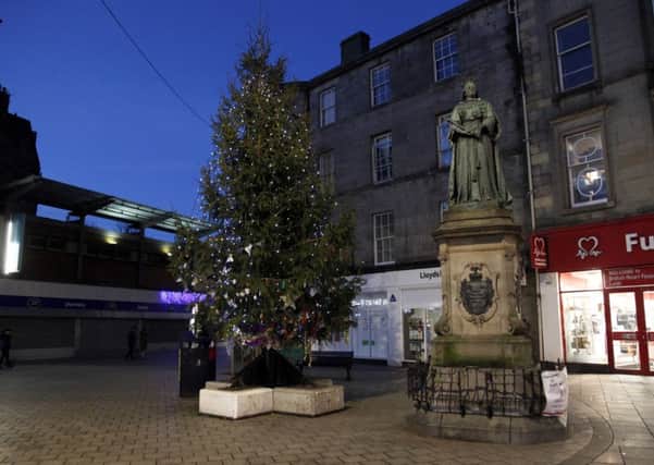 The Christmas tree and lights at the Kirkgate, Leith. Picture: Alistair Linford