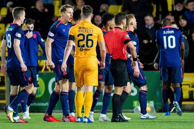 Hearts were soundly beaten by Livingston. Pic: SNS