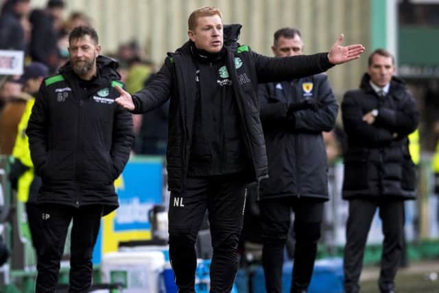 Neil Lennon set his Hibs team up perfectly against Celtic. Pic: SNS
