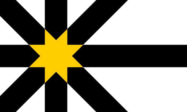 The new flag for Sutherland was chosen by the public and represents the area's Viking past. PIC: Contributed.