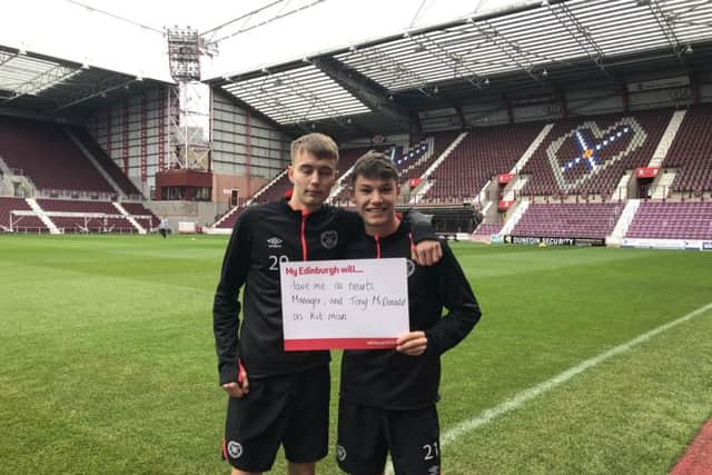 Hearts players Anthony McDonald (21) and Harry Cochrane (20)